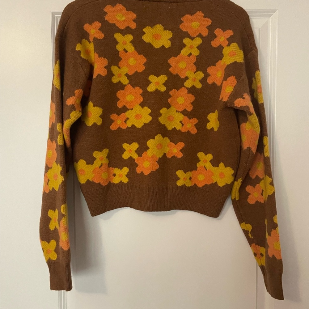 Vici for Hyfve Floral Brown Cardigan Sweater - Picture 7 of 11
